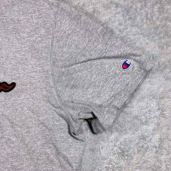Champion  Heritage T-Shirt Mens XL Grey Script Logo Short Sleeve Cotton Blend - Picture 6 of 16